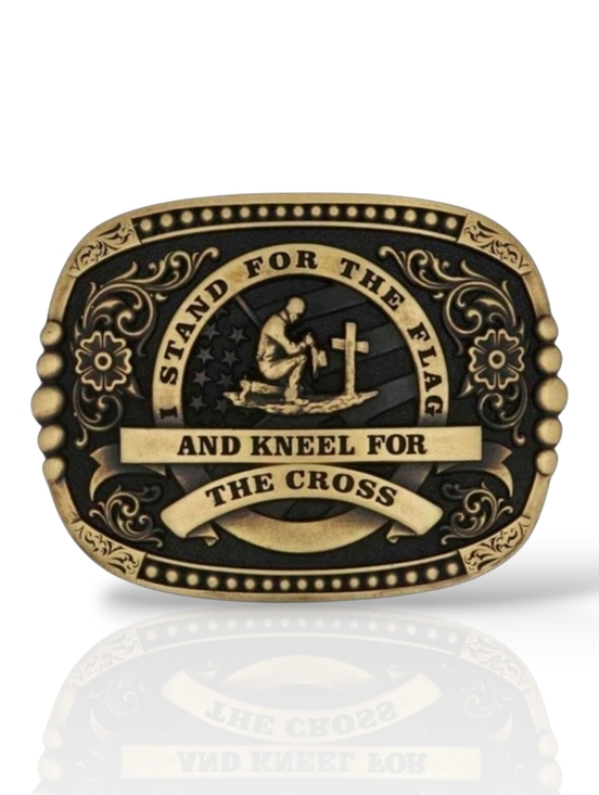Montana Silversmiths Other - Montana Silversmiths Kneel For The Cross Patriotic Belt Buckle Retail $50 - NEW‎